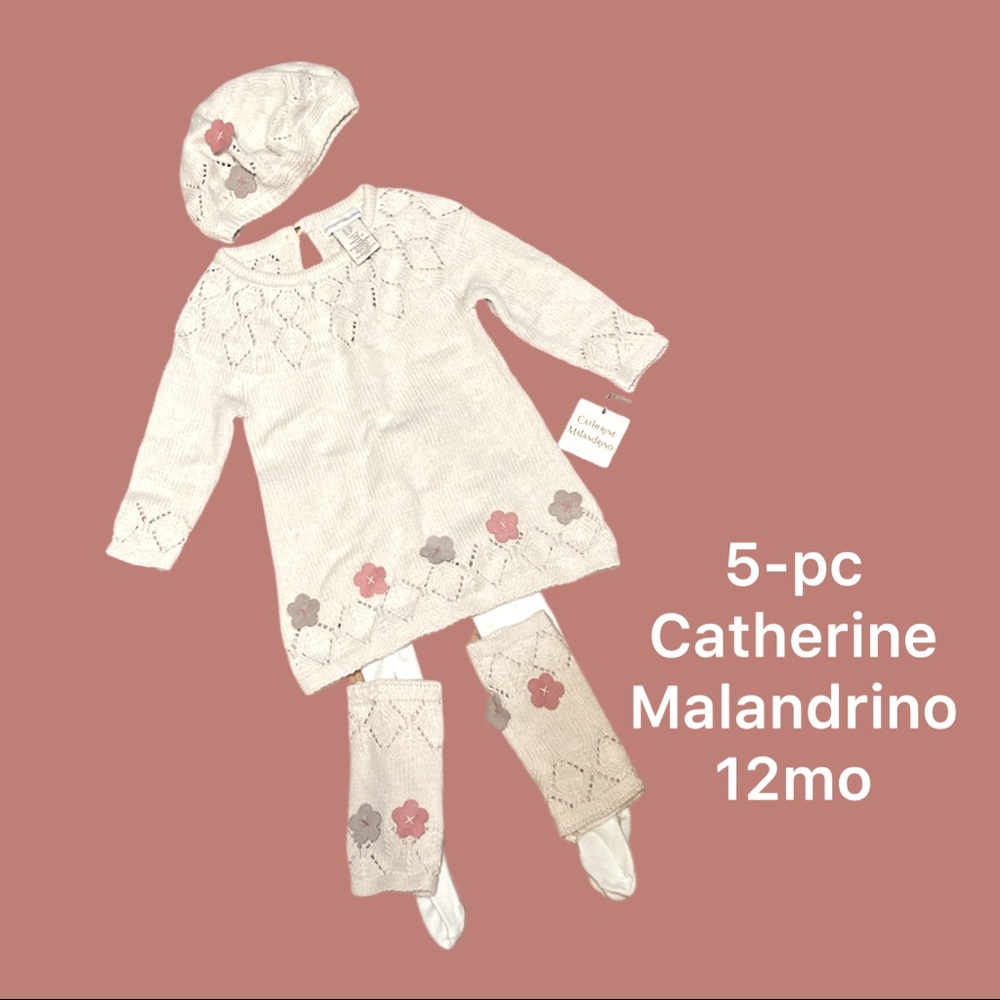 Catherine Malandrino 5pc sweater dress set 12mo